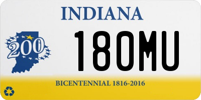 IN license plate 180MU