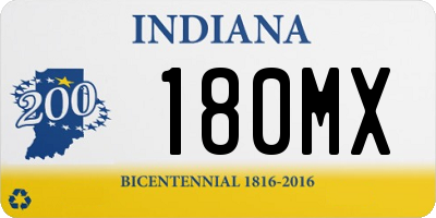 IN license plate 180MX