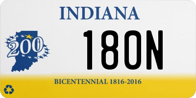 IN license plate 180N