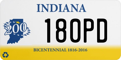 IN license plate 180PD