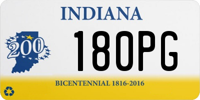 IN license plate 180PG