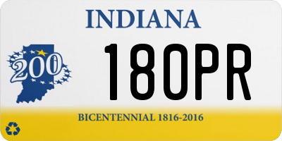 IN license plate 180PR