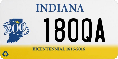 IN license plate 180QA