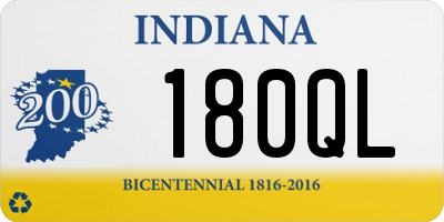 IN license plate 180QL