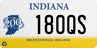 IN license plate 180QS