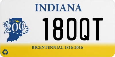 IN license plate 180QT