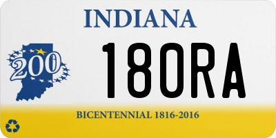 IN license plate 180RA