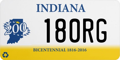 IN license plate 180RG