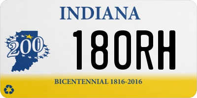 IN license plate 180RH