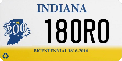 IN license plate 180RO