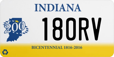 IN license plate 180RV