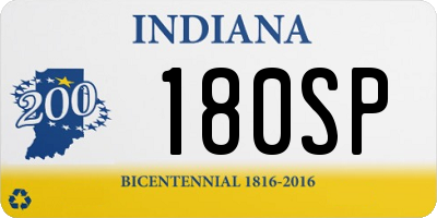 IN license plate 180SP