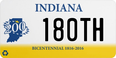 IN license plate 180TH