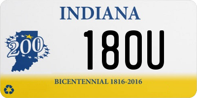 IN license plate 180U