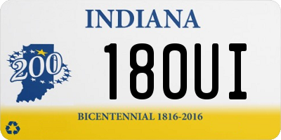 IN license plate 180UI