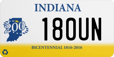 IN license plate 180UN