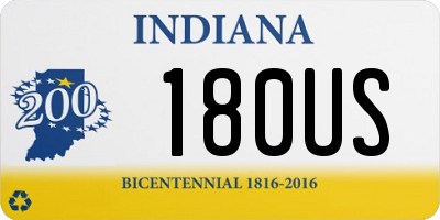 IN license plate 180US