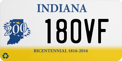 IN license plate 180VF