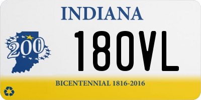 IN license plate 180VL