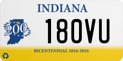 IN license plate 180VU