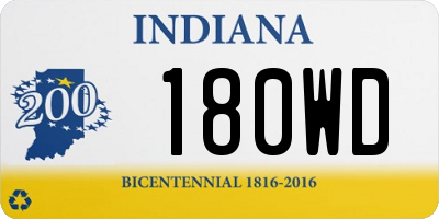 IN license plate 180WD