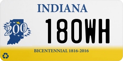 IN license plate 180WH
