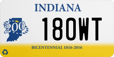 IN license plate 180WT