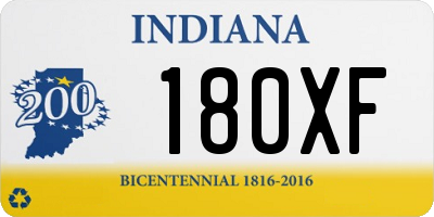 IN license plate 180XF