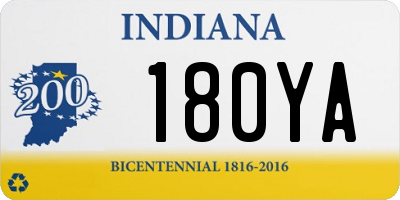 IN license plate 180YA