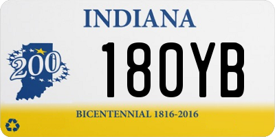 IN license plate 180YB