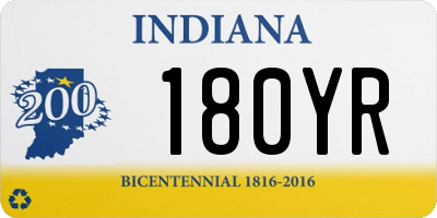 IN license plate 180YR