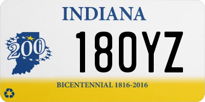 IN license plate 180YZ