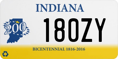 IN license plate 180ZY