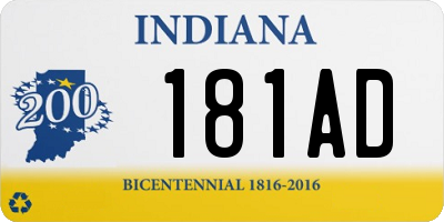 IN license plate 181AD