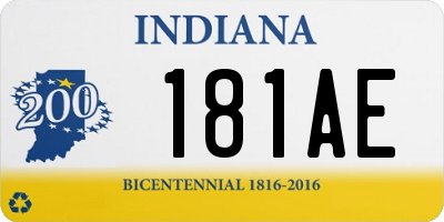 IN license plate 181AE