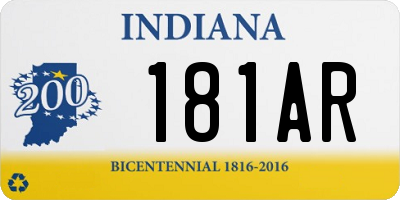 IN license plate 181AR