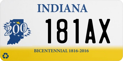 IN license plate 181AX