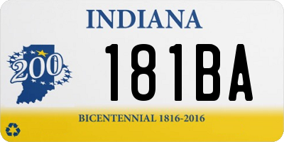 IN license plate 181BA