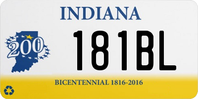 IN license plate 181BL