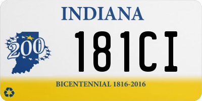 IN license plate 181CI