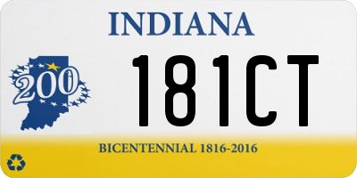 IN license plate 181CT