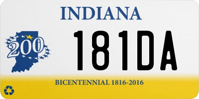IN license plate 181DA