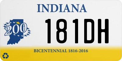 IN license plate 181DH