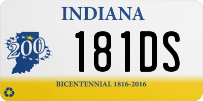 IN license plate 181DS