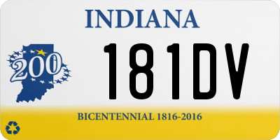 IN license plate 181DV