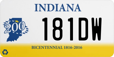 IN license plate 181DW