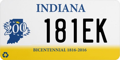 IN license plate 181EK