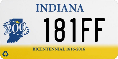 IN license plate 181FF
