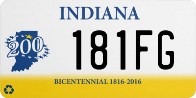 IN license plate 181FG