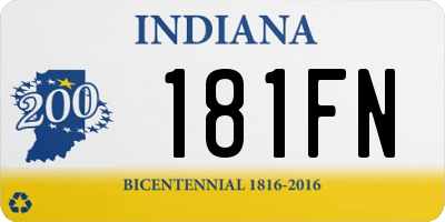 IN license plate 181FN